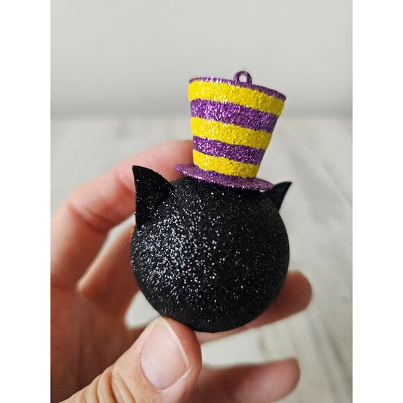 Pier 1 owl glitter ornament hat Halloween rare tree vintage Xmas - Picture 4 of 9